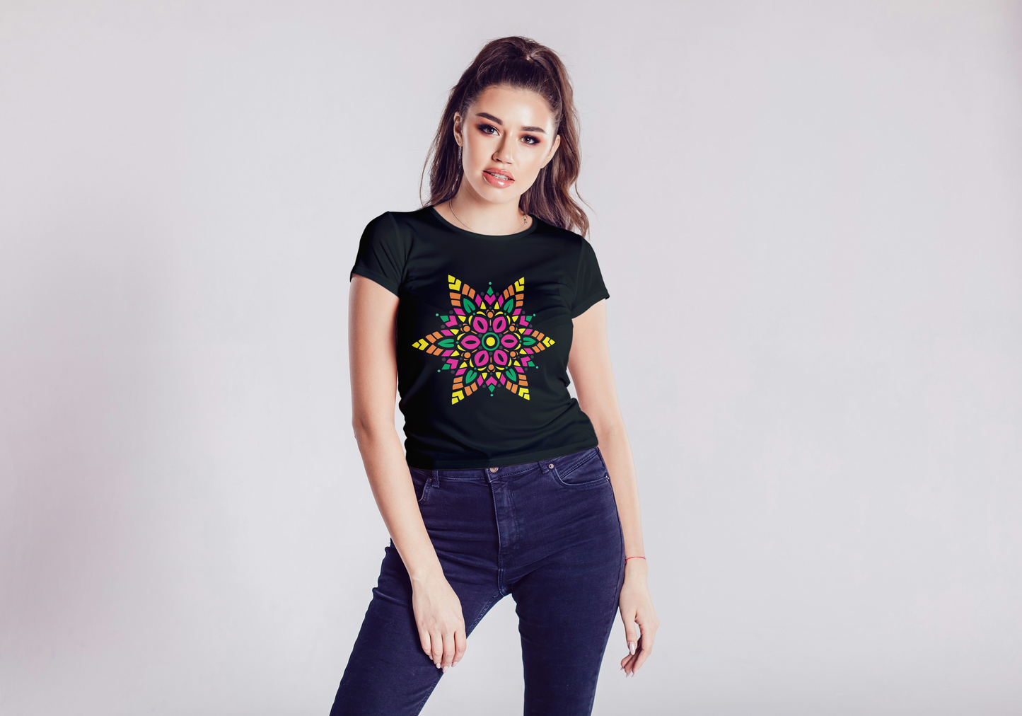 T-Shirt Neon Mandala 01