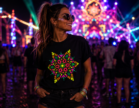 T-Shirt Neon Mandala 01