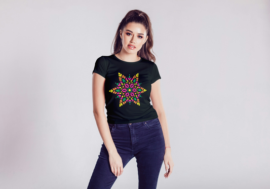 T-Shirt Neon Mandala 01